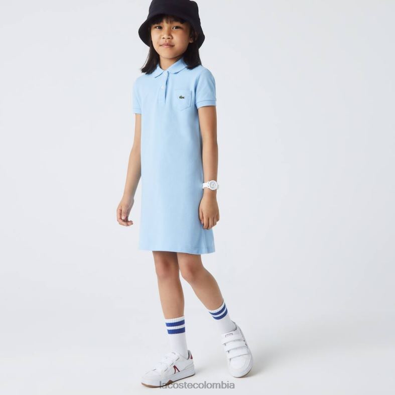 vestido tipo polo de algodón azul Lacoste ropa niños 80XZX3094