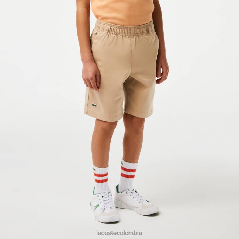 Bermudas de gabardina de algodón ligero beige Lacoste ropa niños 80XZX3107