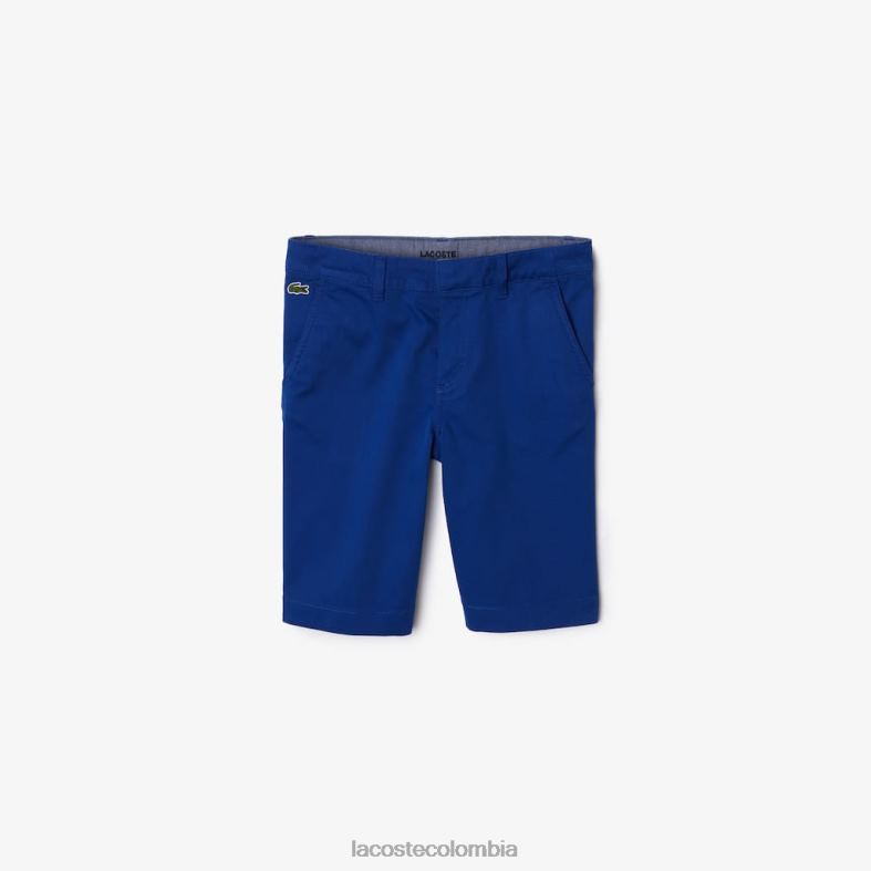 bermudas de algodón elástico azul Lacoste ropa niños 80XZX3301