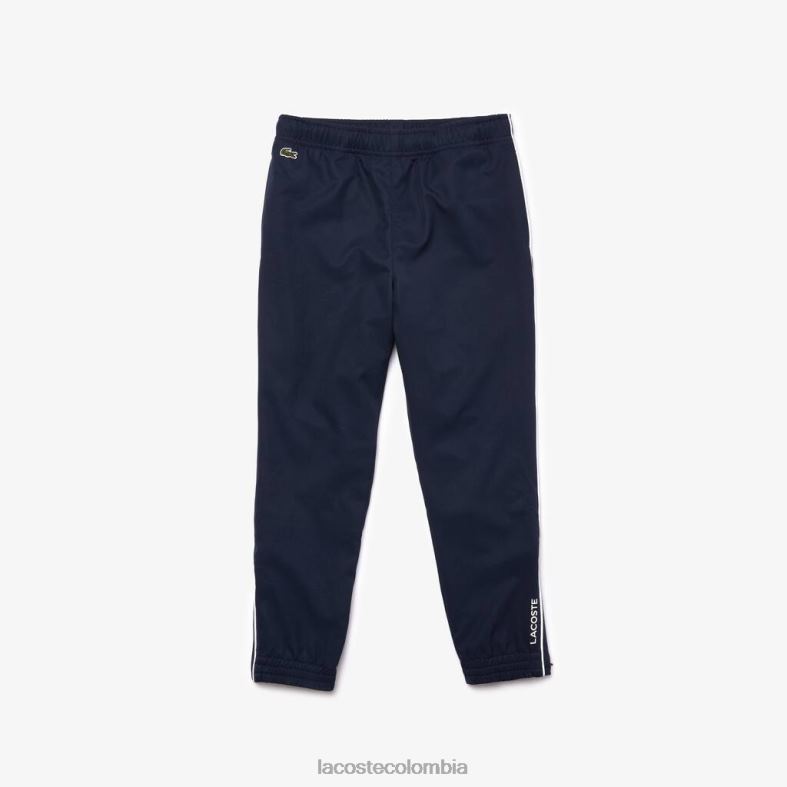 pantalones deportivos ligeros con ribetes azul marino/blanco Lacoste ropa niños 80XZX3211