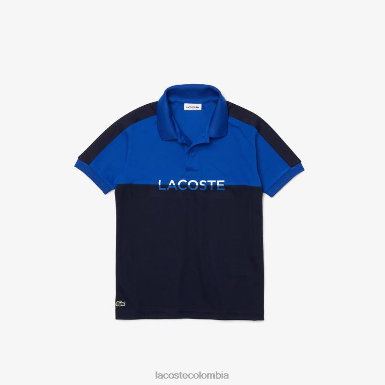 polo de piqué transpirable con bloques de color azul/azul marino Lacoste ropa niños 80XZX3183
