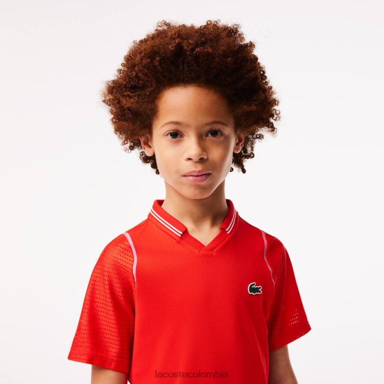 polo ultra seco tenis x daniil medvedev rojo Lacoste ropa niños 80XZX3012