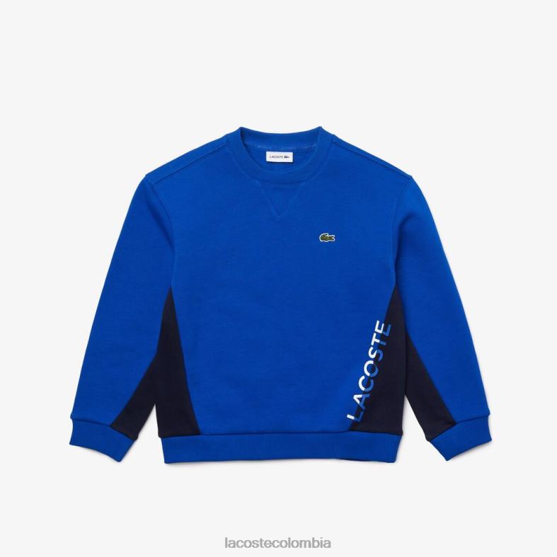 sudadera de lana con cuello redondo azul/azul marino Lacoste ropa niños 80XZX3265