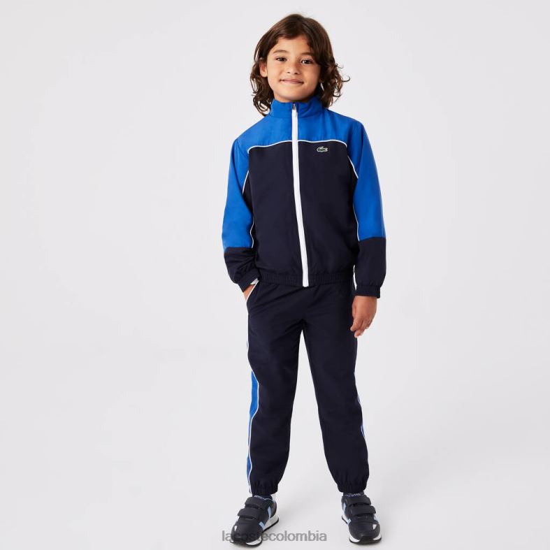 chándal deportivo con bloques de color azul marino/azul Lacoste ropa niños 80XZX3209