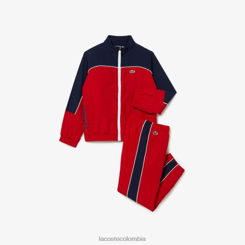 chándal deportivo con bloques de color rojo/azul marino Lacoste ropa niños 80XZX3210