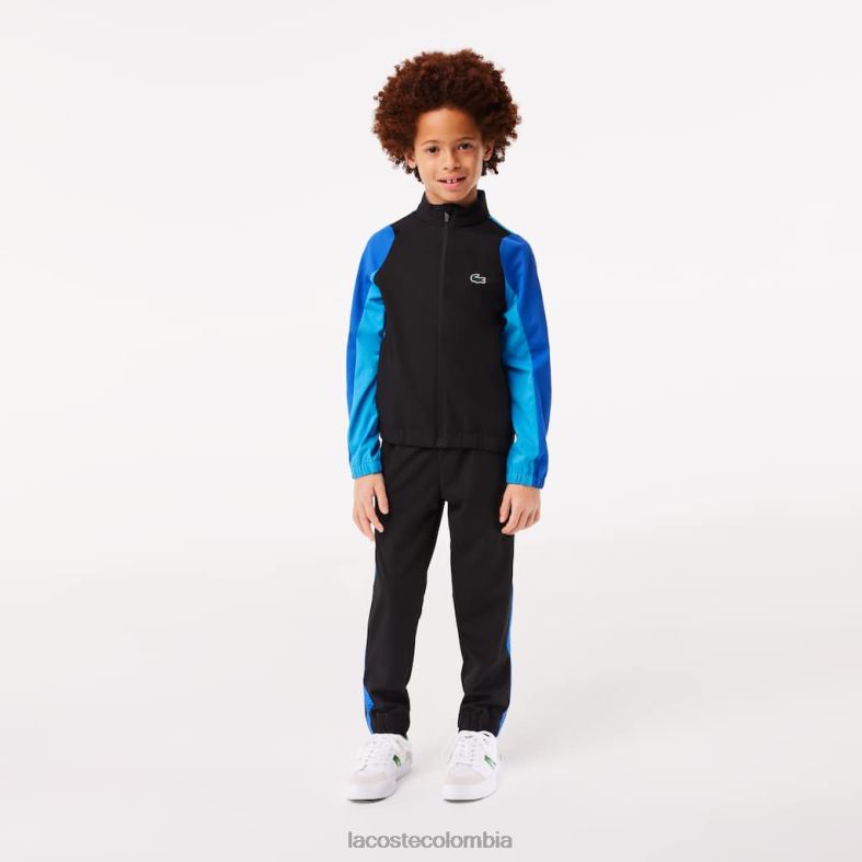 conjunto de joggers con bloques de colores de tenis negro/azul/amarillo Lacoste ropa niños 80XZX3047