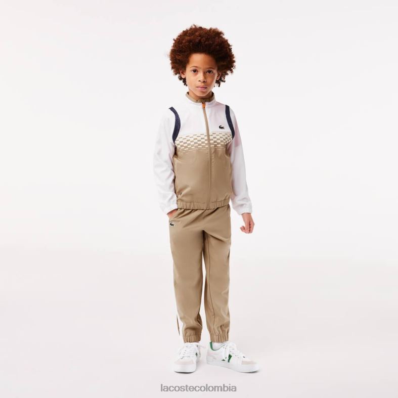 conjunto de joggers tenis x daniil medvedev blanco/beige/blanco/azul/naranja Lacoste ropa niños 80XZX3042