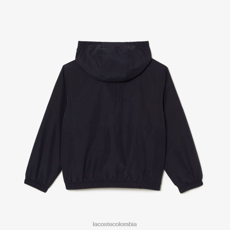chaqueta con capucha y cremallera de poliéster reciclado Azul marino Lacoste ropa niños 80XZX3053