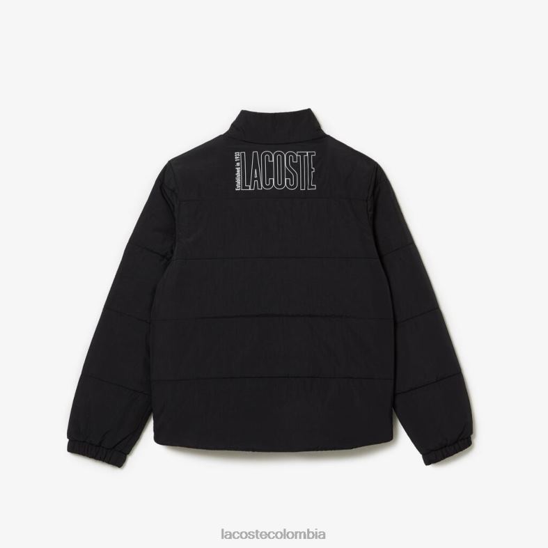chaqueta hinchada negro Lacoste ropa niños 80XZX3238