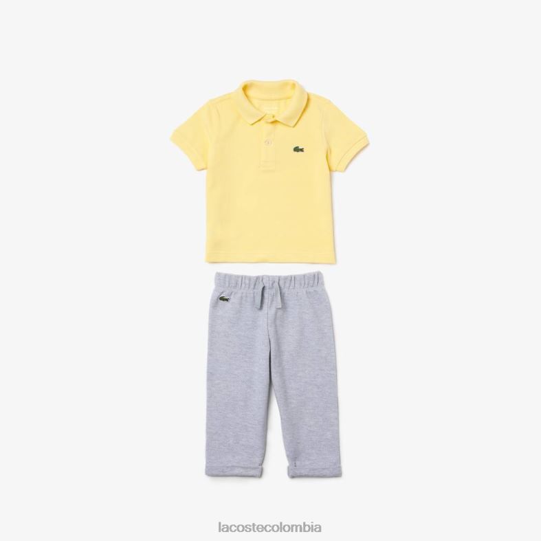 Box set de pijamas de juguete y algodón orgánico. lomo gris/amarillo Lacoste ropa niños 80XZX2983