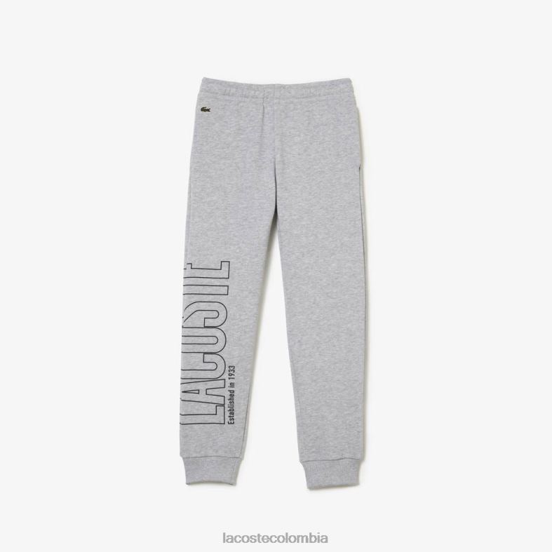 pantalones deportivos de marca lomo gris Lacoste ropa niños 80XZX3188
