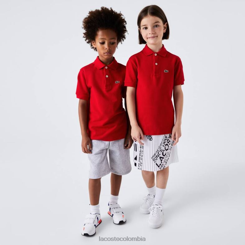 polo de petit piqué de corte regular rojo Lacoste ropa niños 80XZX3135