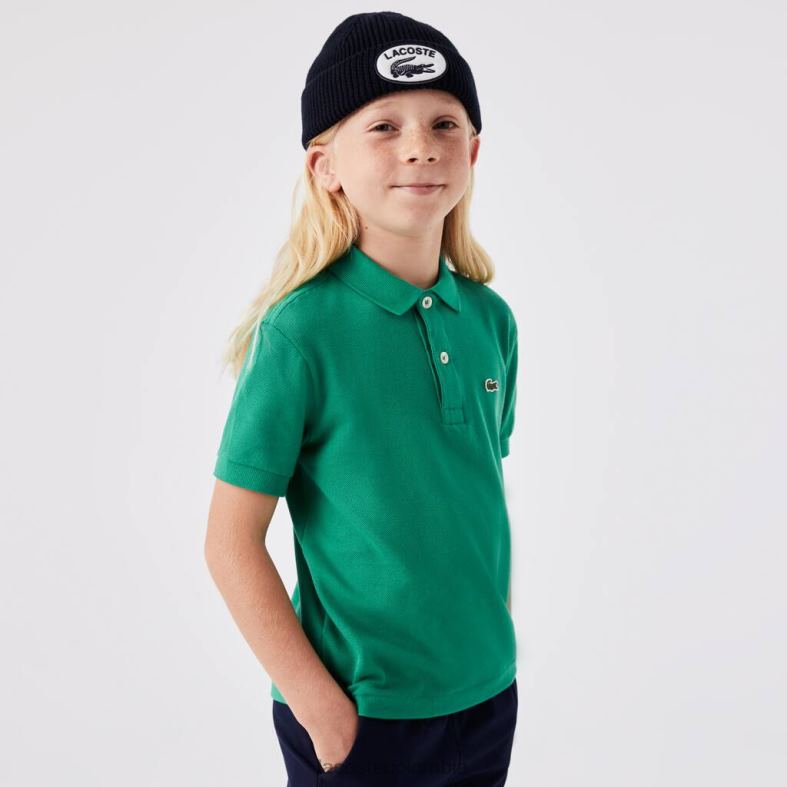 polo de petit piqué de corte regular verde Lacoste ropa niños 80XZX3155