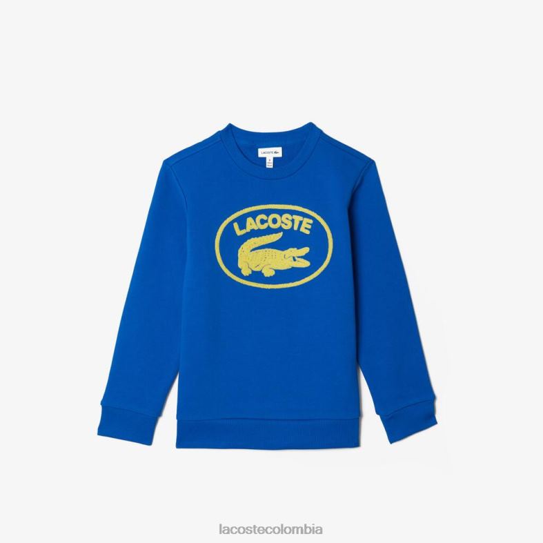 sudadera con bloques de color y la marca en contraste azul Lacoste ropa niños 80XZX3241