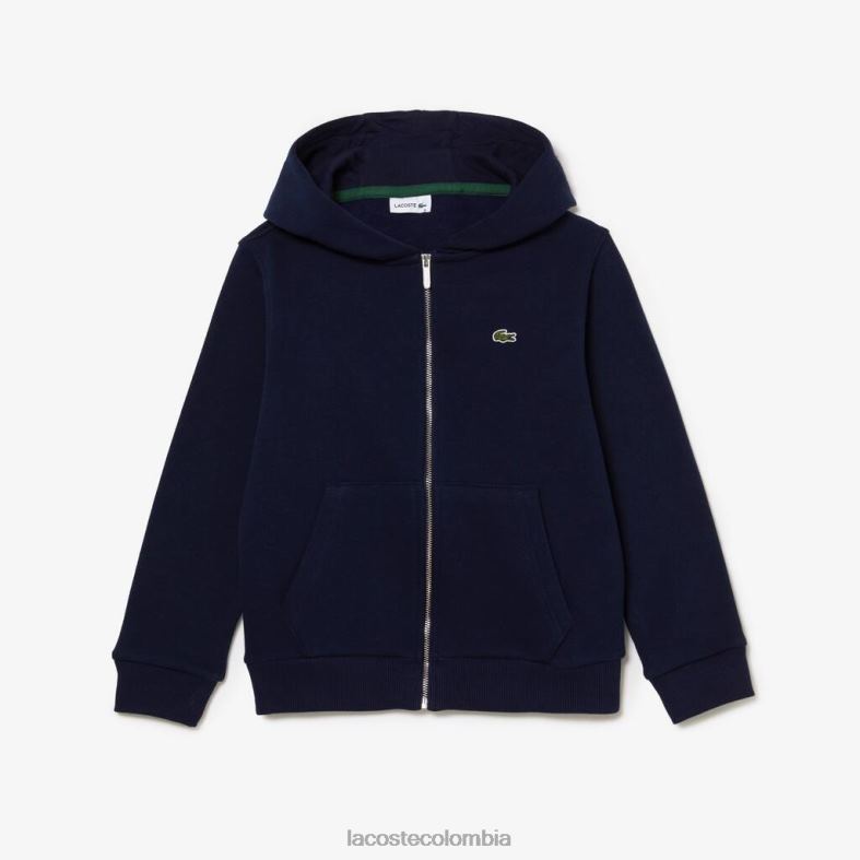 sudadera con capucha y bolsillo canguro Azul marino Lacoste ropa niños 80XZX3189