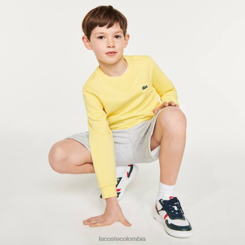 sudadera de lana de algodón amarillo Lacoste ropa niños 80XZX2975