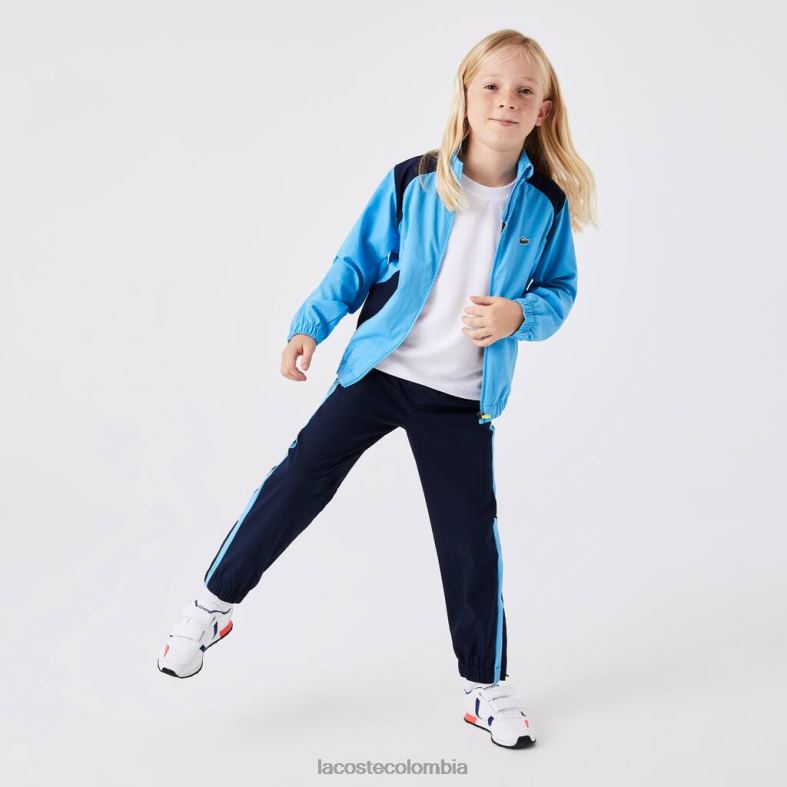 chándal deportivo de tenis con bloques de color azul/azul marino/azul Lacoste ropa niños 80XZX3186