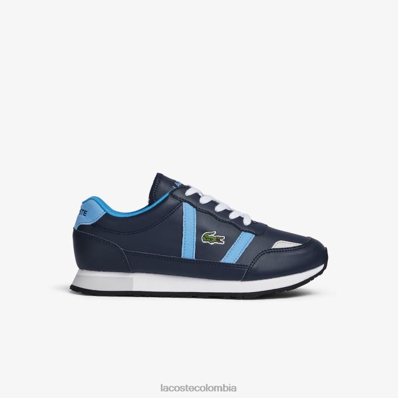zapatillas deportivas Partner de colores pop sintéticos azul marino y azul claro Lacoste zapatos niños 80XZX3333