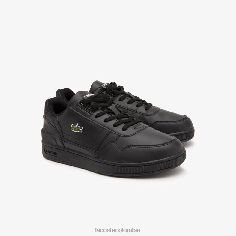 zapatillas deportivas con clip en forma de T de material sintético negro Lacoste zapatos niños 80XZX3314