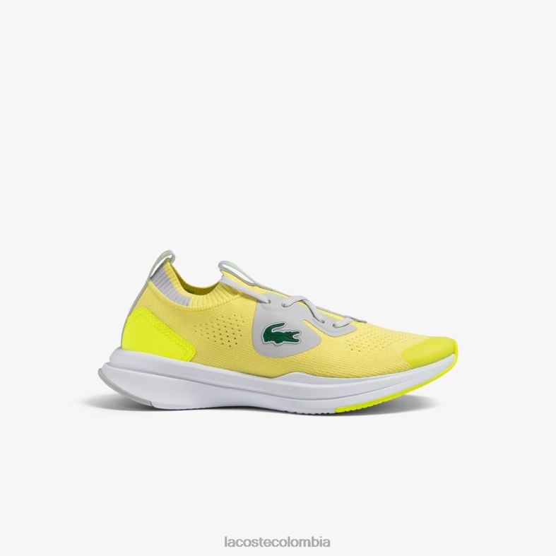zapatillas run spin de tela tejida amarillo/claro gris Lacoste zapatos niños 80XZX3313