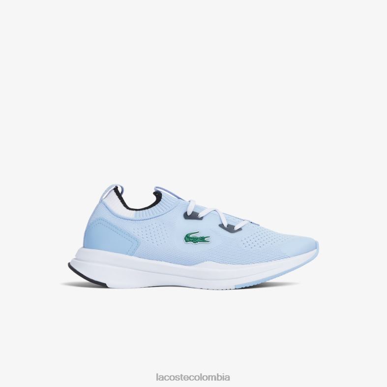 zapatillas run spin knit textil color contraste azul claro/blanco Lacoste zapatos niños 80XZX3329
