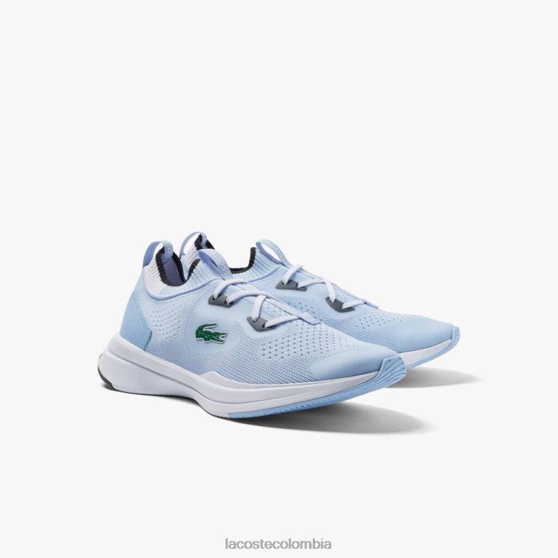 zapatillas run spin knit textil color contraste azul claro/blanco Lacoste zapatos niños 80XZX3329