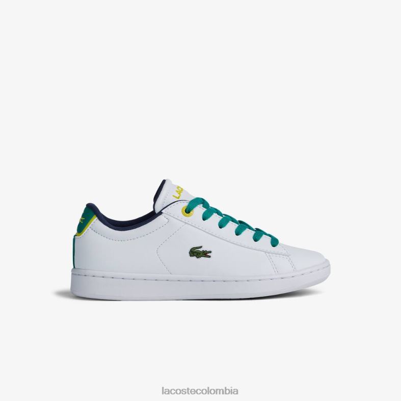 zapatillas sinteticas carnaby blanco verde Lacoste zapatos niños 80XZX3331