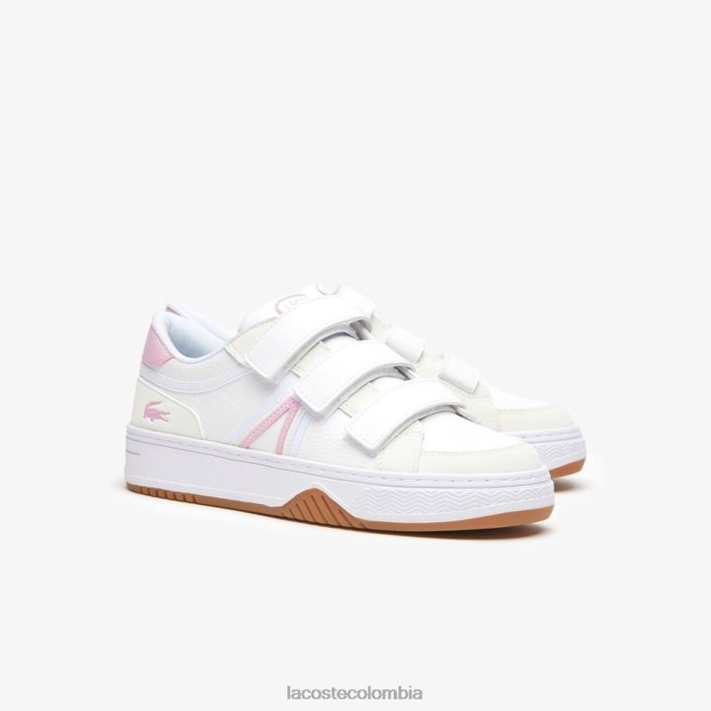 zapatillas sinteticas l001 blanco y rosa Lacoste zapatos niños 80XZX3326