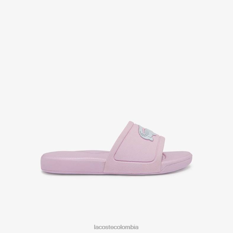 l.30 diapositivas sintéticas rosa claro y blanco Lacoste zapatos niños 80XZX3233