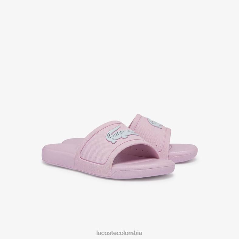 l.30 diapositivas sintéticas rosa claro y blanco Lacoste zapatos niños 80XZX3233