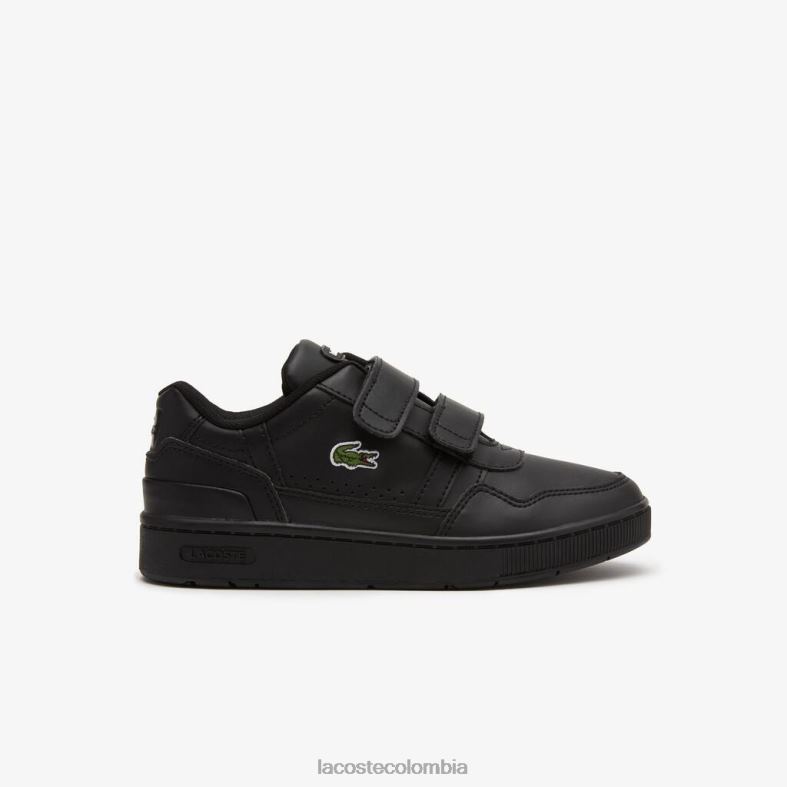 tenis t-clip de material sintético con colores pop negro Lacoste zapatos niños 80XZX3113