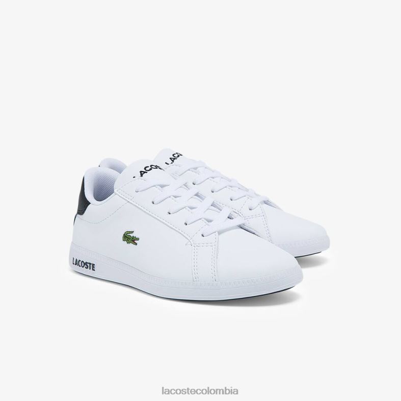zapatillas graduadas blanco negro Lacoste zapatos niños 80XZX3302