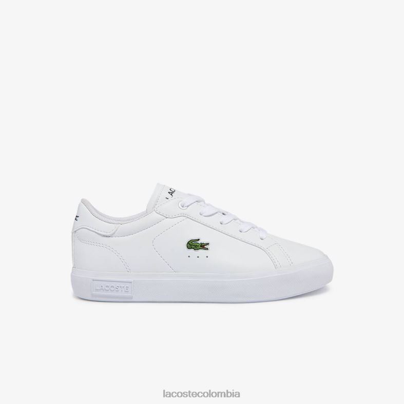 zapatillas powercourt sintéticas blanco Lacoste zapatos niños 80XZX3067