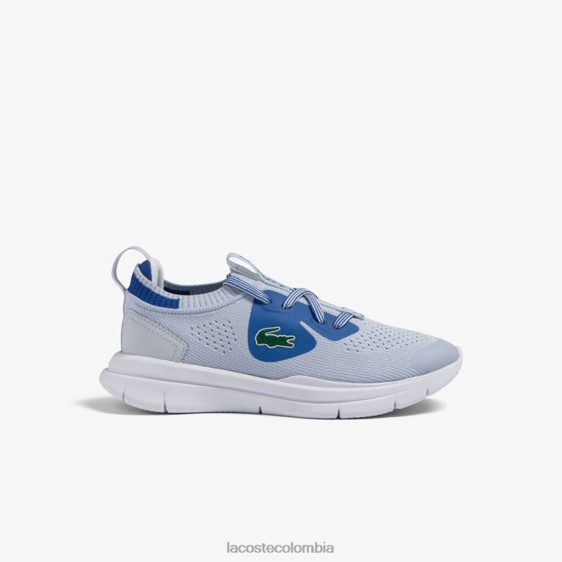 zapatillas run spin de tela tejida azul claro/azul Lacoste zapatos niños 80XZX3069