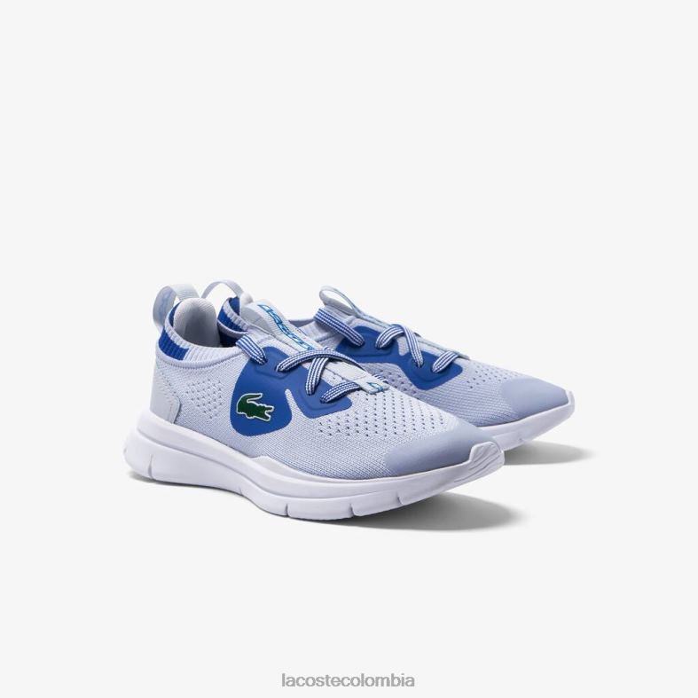 zapatillas run spin de tela tejida azul claro/azul Lacoste zapatos niños 80XZX3069