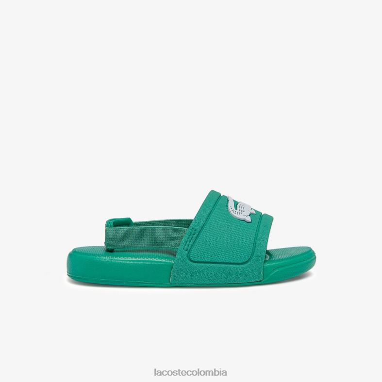l.30 diapositivas sintéticas verde blanco Lacoste zapatos niños 80XZX2966