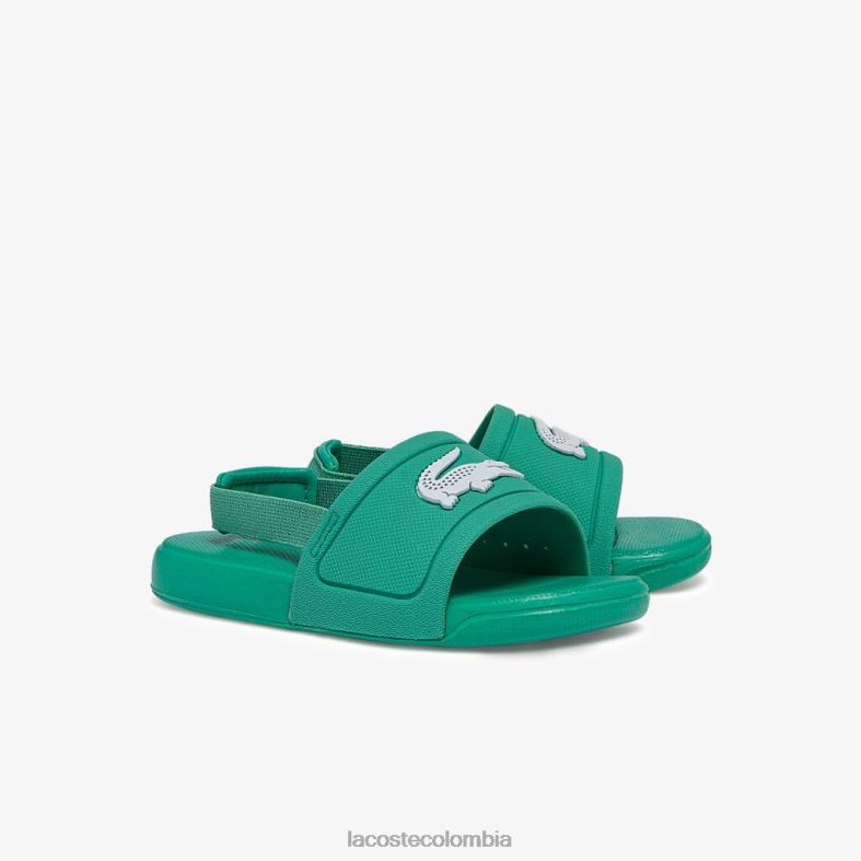 l.30 diapositivas sintéticas verde blanco Lacoste zapatos niños 80XZX2966