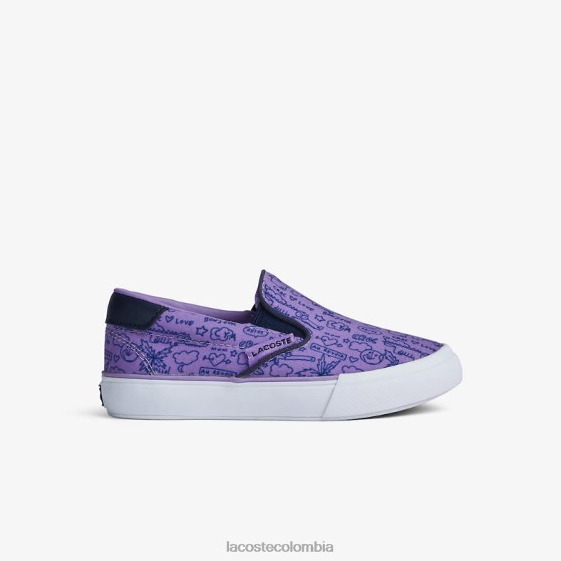 salto servir textil sin cordones morado/blanco Lacoste zapatos niños 80XZX2969