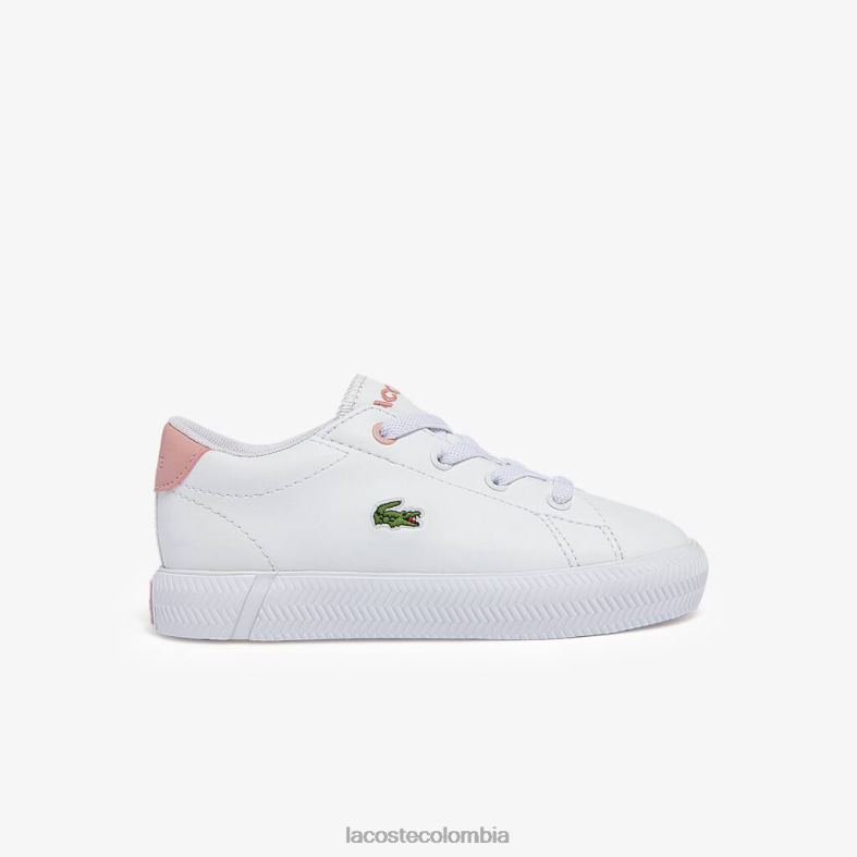 zapatillas gripshot blanco y rosa claro Lacoste zapatos niños 80XZX2970
