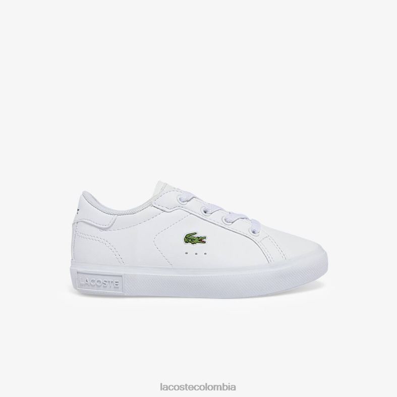 zapatillas powercourt sintéticas blanco Lacoste zapatos niños 80XZX2935
