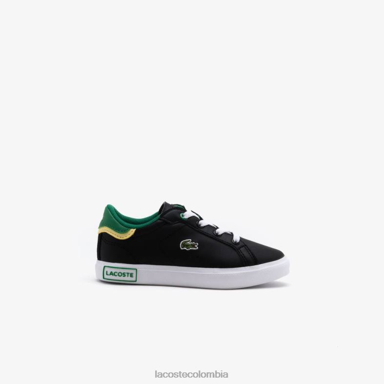 zapatillas powercourt sintéticas verde negro Lacoste zapatos niños 80XZX2978
