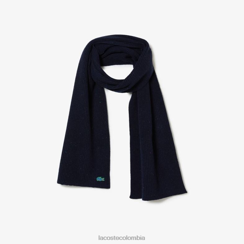 bufanda de lana moteada Azul marino Lacoste accesorios unisexo 80XZX2302