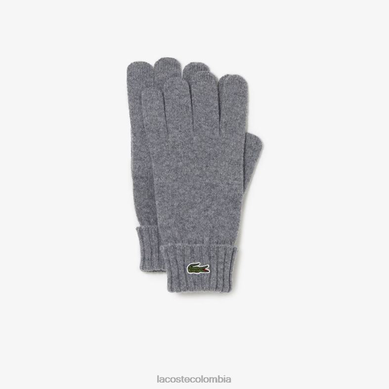 guantes de punto de lana lomo gris Lacoste accesorios unisexo 80XZX2337