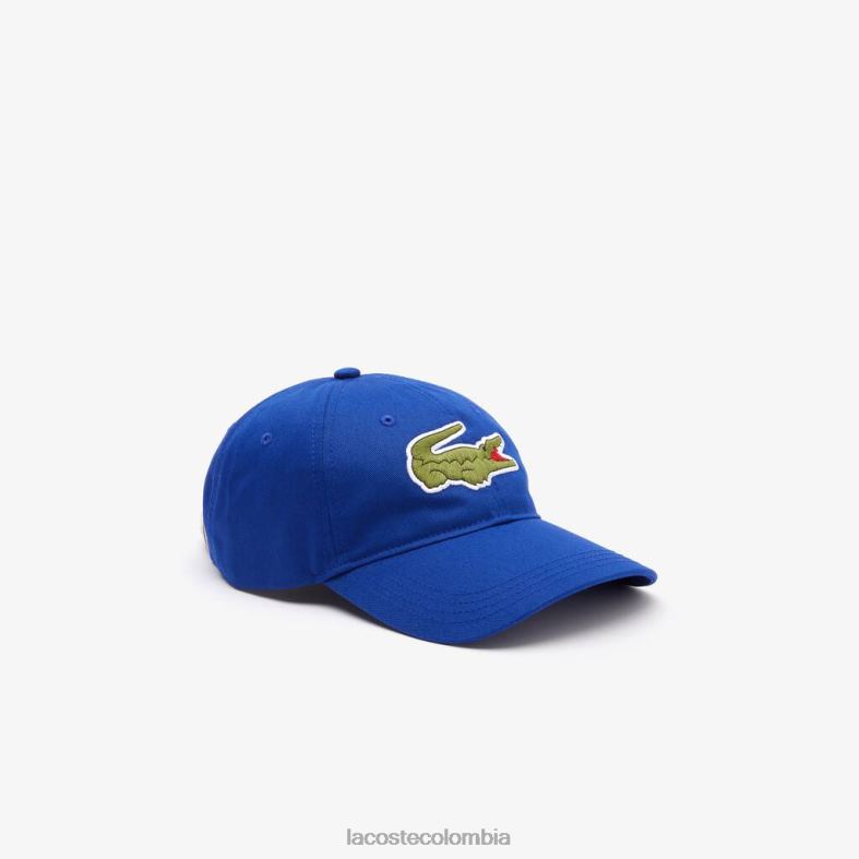 correa en contraste y gorra de algodón de cocodrilo de gran tamaño azul Lacoste accesorios unisexo 80XZX2234