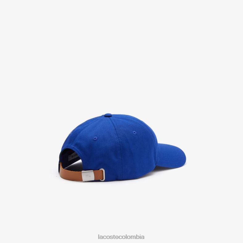 correa en contraste y gorra de algodón de cocodrilo de gran tamaño azul Lacoste accesorios unisexo 80XZX2234