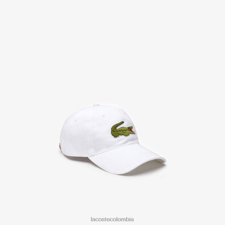 correa en contraste y gorra de algodón de cocodrilo de gran tamaño blanco Lacoste accesorios unisexo 80XZX2232