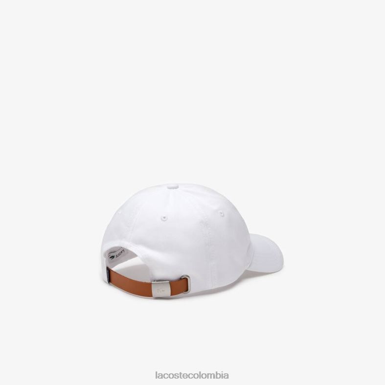 correa en contraste y gorra de algodón de cocodrilo de gran tamaño blanco Lacoste accesorios unisexo 80XZX2232