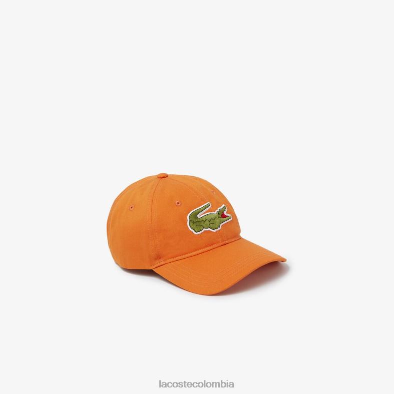 correa en contraste y gorra de algodón de cocodrilo de gran tamaño naranja Lacoste accesorios unisexo 80XZX2261