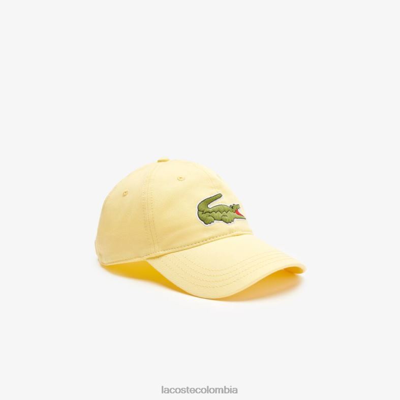 gorra ajustable de sarga de algodón orgánico amarillo Lacoste accesorios unisexo 80XZX2155