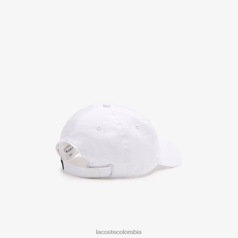 gorra ajustable de sarga de algodón orgánico blanco Lacoste accesorios unisexo 80XZX2139